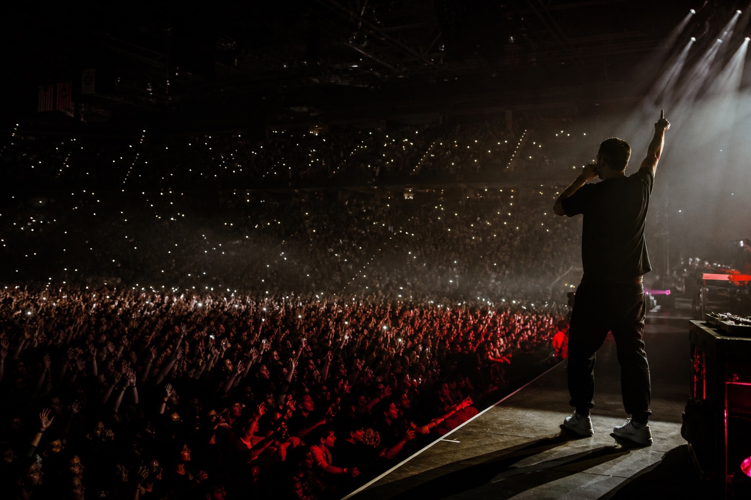 A live music crowd seen from the stage